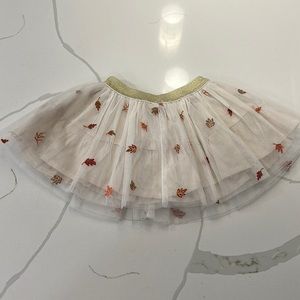 Peek sparkly leaves tutu mesh with lining white gold copper size 3-6 months
